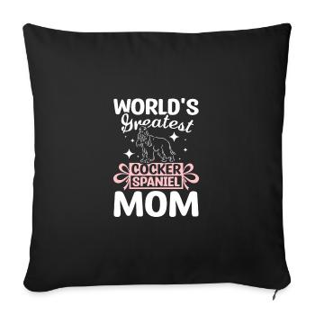 World's greatest cocker spaniel mom - Sofa pillowcase 17,3'' x 17,3'' (45 x 45 cm) - black - Front