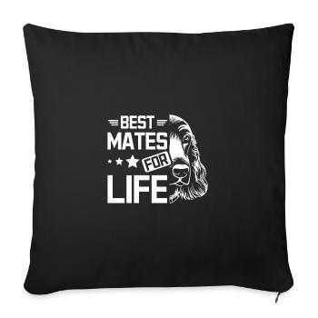 Meilleurs amis pour la vie cocker spaniel - Housse de coussin décorative 45 x 45 cm - noir - Devant