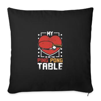 Mon cœur est sur la table de ping-pong - Housse de coussin décorative 45 x 45 cm - noir - Devant