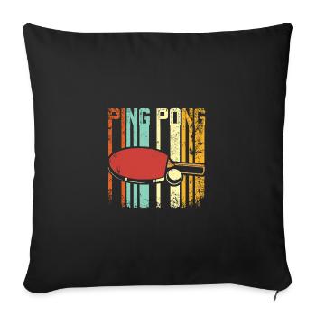 Retro Vintage ping pong table tennis player - Sofa pillowcase 17,3'' x 17,3'' (45 x 45 cm) - black - Front