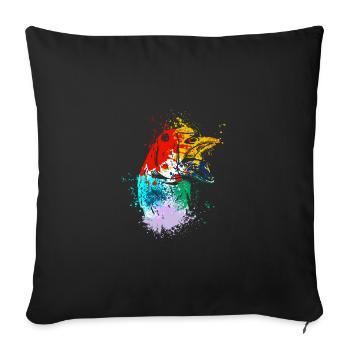 Colorful Splash Art Farm animals goose head - Sofa pillowcase 17,3'' x 17,3'' (45 x 45 cm) - black - Front