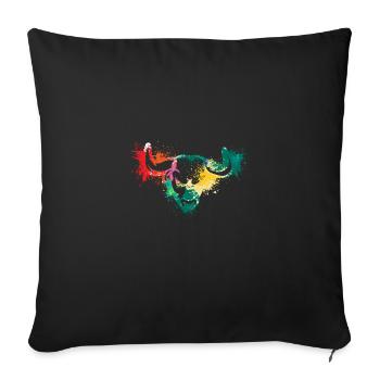 Colorful Splash Art Farm animals bull ox head - Sofa pillowcase 17,3'' x 17,3'' (45 x 45 cm) - black - Front