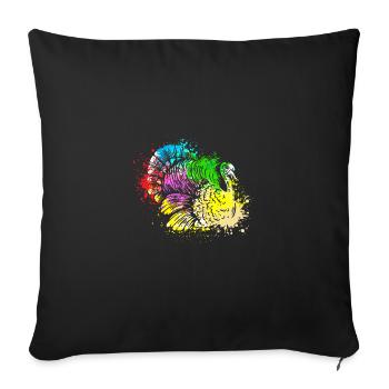 Colorful Splash Farm animals thanksgiving Turkey - Sofa pillowcase 17,3'' x 17,3'' (45 x 45 cm) - black - Front