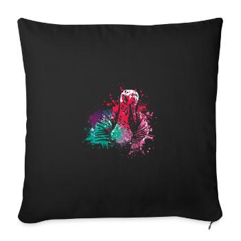 Colorful Splash Farm animals thanksgiving Turkey - Sofa pillowcase 17,3'' x 17,3'' (45 x 45 cm) - black - Front