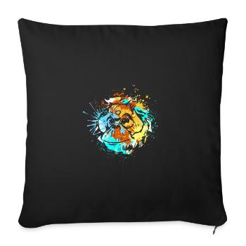 Splash Art Singe Bornéo Orang-outan - Housse de coussin décorative 45 x 45 cm - noir - Devant
