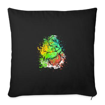 Splash Art Monkey Borneo Orangutan - Sofa pillowcase 17,3'' x 17,3'' (45 x 45 cm) - black - Front