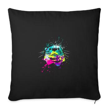 Splash Art Otter Otter géante Loutre de lac - Housse de coussin décorative 45 x 45 cm - noir - Devant