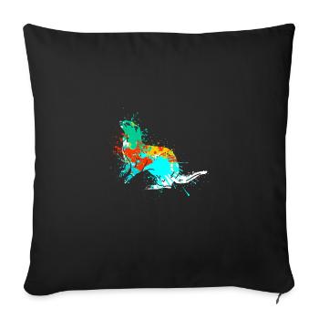 Splash Art Otter Otter géante Loutre de lac - Housse de coussin décorative 45 x 45 cm - noir - Devant