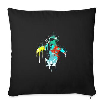 Splash Art Pingouin Pingouin Emperor Penguin - Housse de coussin décorative 45 x 45 cm - noir - Devant