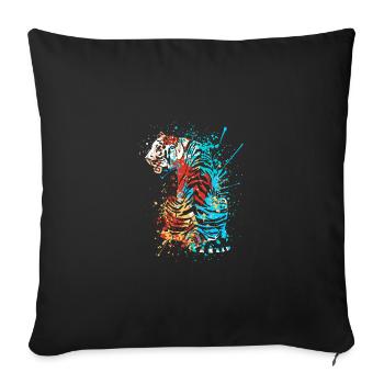 Splash Art Tigre indien sibérien - Housse de coussin décorative 45 x 45 cm - noir - Devant