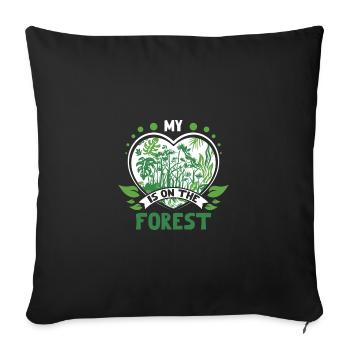 My heart is on the forest Botanist - Sofa pillowcase 17,3'' x 17,3'' (45 x 45 cm) - black - Front