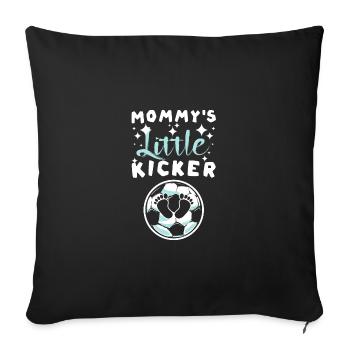 Pregnancy Soccer mommy's little kicker - Sofa pillowcase 17,3'' x 17,3'' (45 x 45 cm) - black - Front