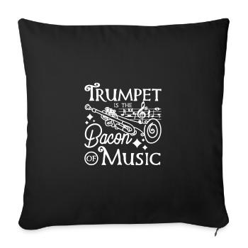 La trompette trompettiste est le bacon de la musique - Housse de coussin décorative 45 x 45 cm - noir - Devant