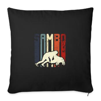 Retro vintage sambo fighter - Sofakissenbezug 45 x 45 cm - Schwarz - Vorne