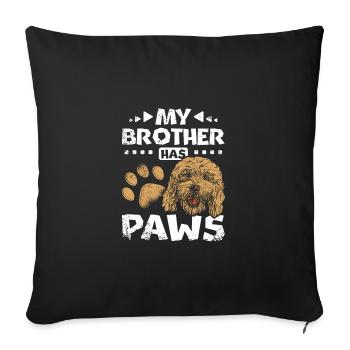 Mon frère a des pattes cockapoo - Housse de coussin décorative 45 x 45 cm - noir - Devant