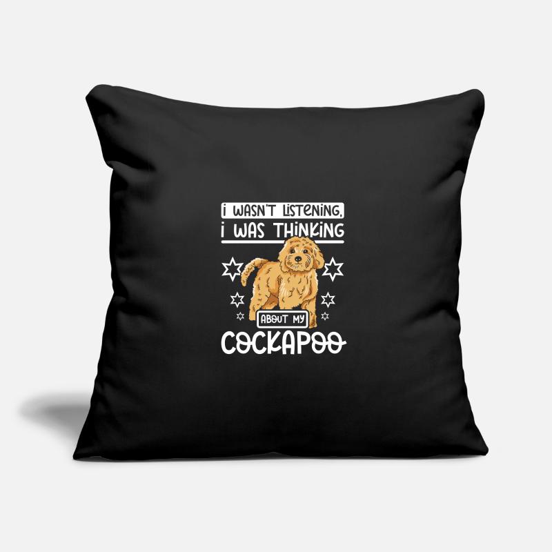 Je pensais à mon cockapoo Housse de coussin décorative 45 x 45 cm
