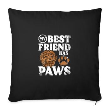 Mon meilleur ami a des pattes cockapoo - Housse de coussin décorative 45 x 45 cm - noir - Devant