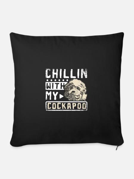 chillin with my cockapoo - Sofakissenbezug 45 x 45 cm - Schwarz