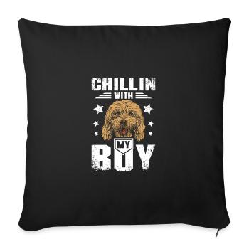 chillin avec mon garçon cockapoo - Housse de coussin décorative 45 x 45 cm - noir - Devant