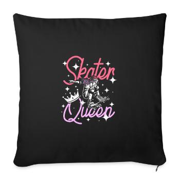 Girl Skater Queen - Sofa pillowcase 17,3'' x 17,3'' (45 x 45 cm) - black - Front