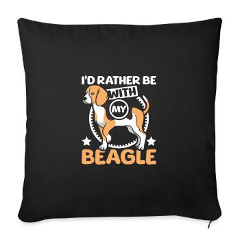 Je préfère être avec mon Beagle - Housse de coussin décorative 45 x 45 cm - noir - Devant