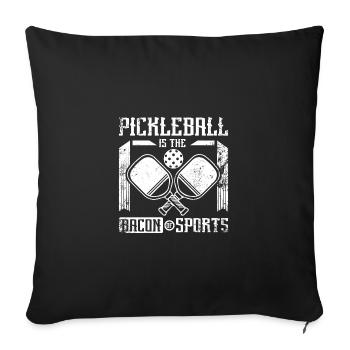 Le pickleball est le bacon du sport - Housse de coussin décorative 45 x 45 cm - noir - Devant