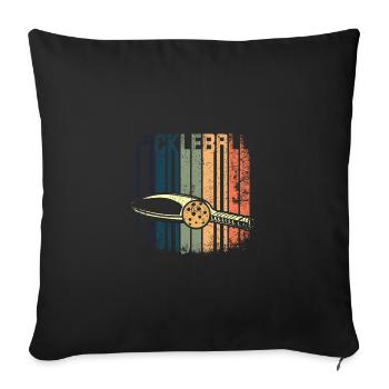 Pickleball Vintage Rétro - Housse de coussin décorative 45 x 45 cm - noir - Devant