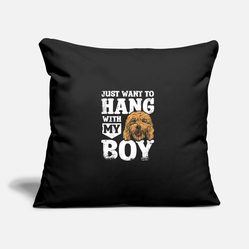 Je veux juste traîner avec mon garçon cockapoo Housse de coussin décorative 45 x 45 cm
