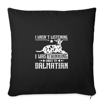 Je pensais à mon dalmatien - Housse de coussin décorative 45 x 45 cm - noir - Devant