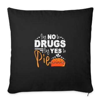 Dites non aux drogues Dites oui au ruban rouge de tarte - Housse de coussin décorative 45 x 45 cm - noir - Devant