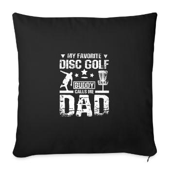 Mon lecteur de disc golf préféré m’appelle papa - Housse de coussin décorative 45 x 45 cm - noir - Devant