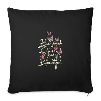 Soyez votre propre genre de beau papillon - Housse de coussin décorative 45 x 45 cm - noir - Devant