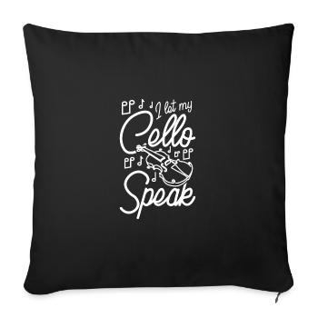 Violoncelliste Je laisse parler mon violoncelle - Housse de coussin décorative 45 x 45 cm - noir - Devant