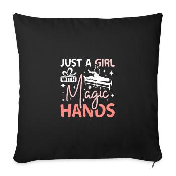 Juste une fille avec des mains magiques Chiropraticien - Housse de coussin décorative 45 x 45 cm - noir - Devant