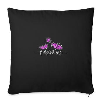 Vibrations papillon seulement - Housse de coussin décorative 45 x 45 cm - noir - Devant