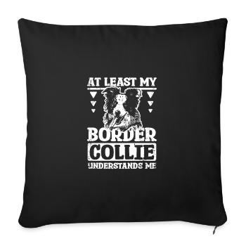 At least my border collie understands me - Sofa pillowcase 17,3'' x 17,3'' (45 x 45 cm) - black - Front