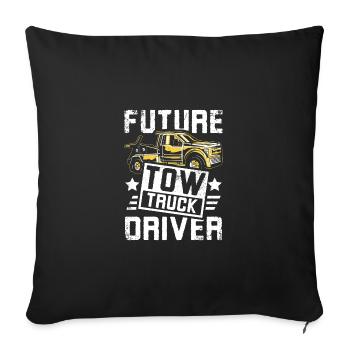 Future Tow truck driver - Sofa pillowcase 17,3'' x 17,3'' (45 x 45 cm) - black - Front