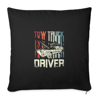 Cool Retro Vintage Tow truck Driver - Housse de coussin décorative 45 x 45 cm - noir - Devant