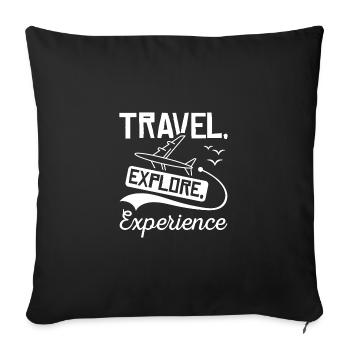 Travel Explore Experience - Sofakissenbezug 45 x 45 cm - Schwarz - Vorne