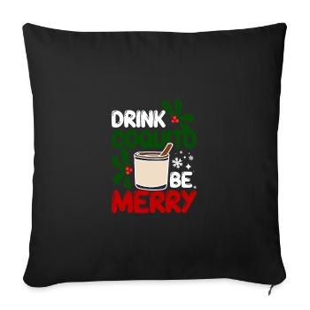 Puerto Rico Christmas Drink coquito be berry - Sofa pillowcase 17,3'' x 17,3'' (45 x 45 cm) - black - Front