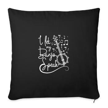 Je laisse parler mon banjo - Housse de coussin décorative 45 x 45 cm - noir - Devant