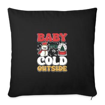 Groovy christmas baby it's cold outside - Sofakissenbezug 45 x 45 cm - Schwarz - Vorne