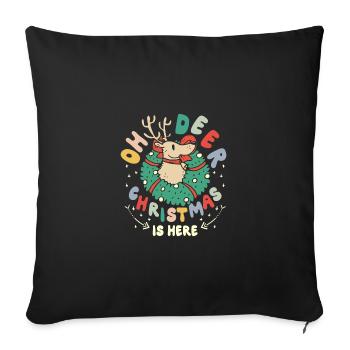 Groovy oh deer christmas is here - Sofakissenbezug 45 x 45 cm - Schwarz - Vorne