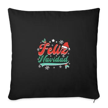Vintage Mexican Christmas Spanish Feliz Navidad - Sofakissenbezug 45 x 45 cm - Schwarz - Vorne