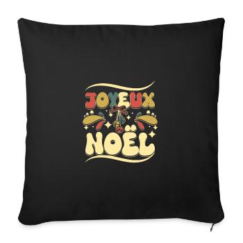 Vintage French Christmas joyeux noël - Sofakissenbezug 45 x 45 cm - Schwarz - Vorne