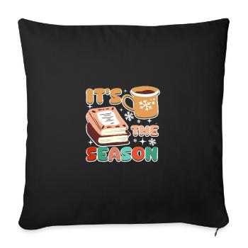 It's the season christmas books and hot chocolate - Sofakissenbezug 45 x 45 cm - Schwarz - Vorne