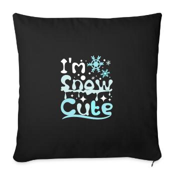 Winter christmas I'm snow cute - Sofakissenbezug 45 x 45 cm - Schwarz - Vorne