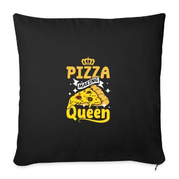 Pizza lover girl, Pizza making queen - Sofa pillowcase 17,3'' x 17,3'' (45 x 45 cm) - black - Front