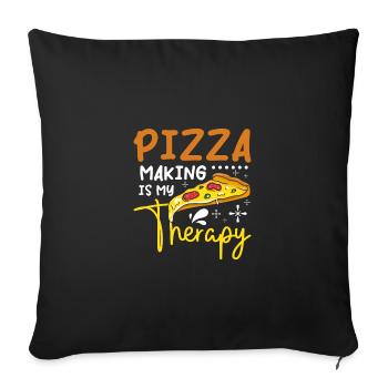 Pizza making is my therapy - Sofakissenbezug 45 x 45 cm - Schwarz - Vorne