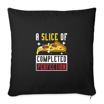 La pizza, une part de perfection - Housse de coussin décorative 45 x 45 cm - noir - Devant